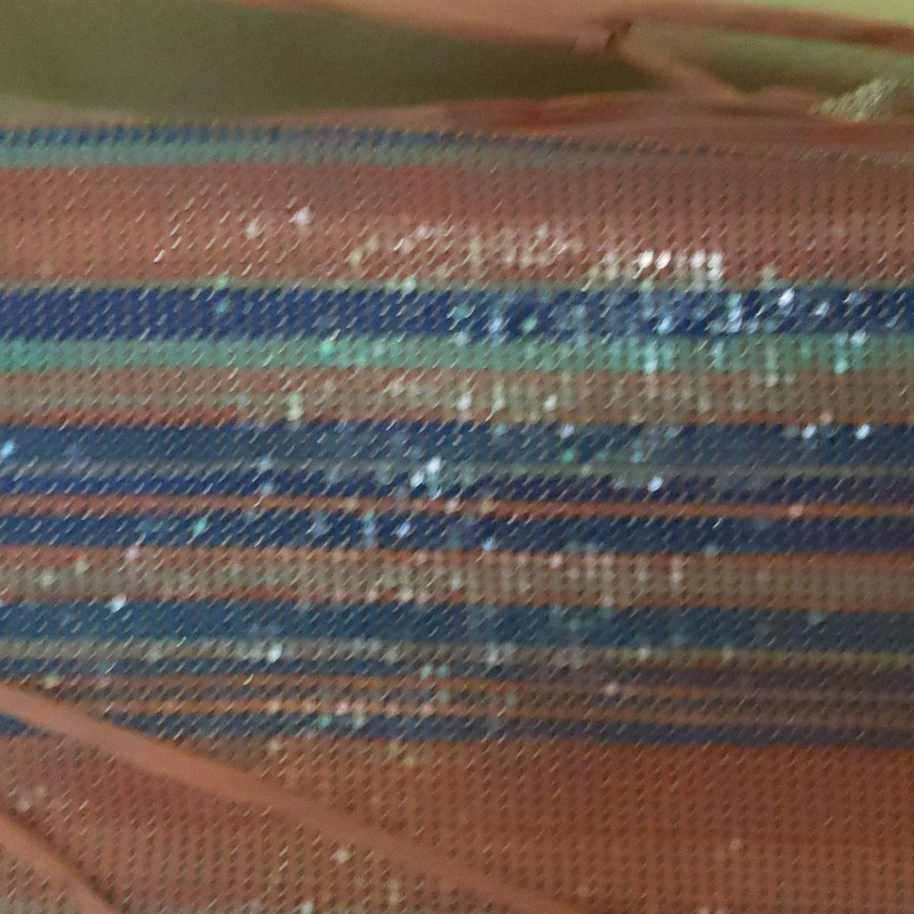 Ramy Brook Blue and Pink Metallic Draped Halter Crop Top - Picture 3 of 5